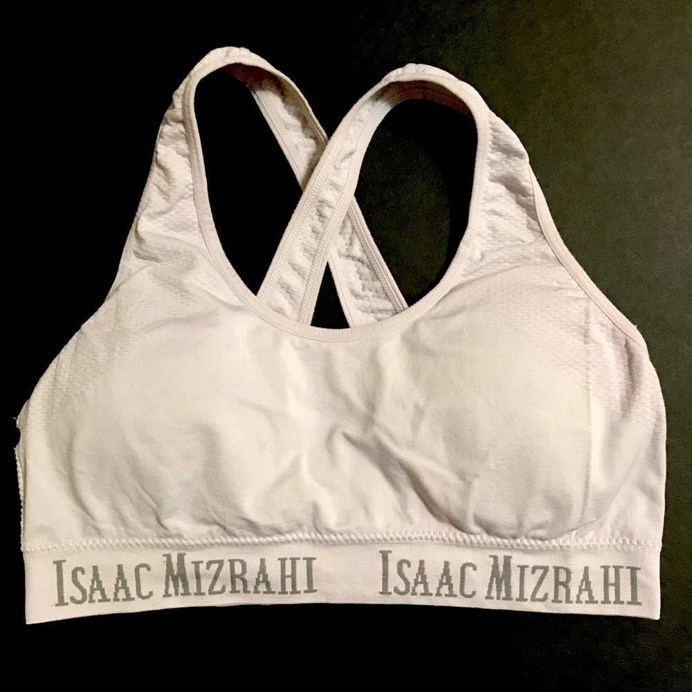 Isaac Mizrahi XL light Gray criss cross back Sports Bra